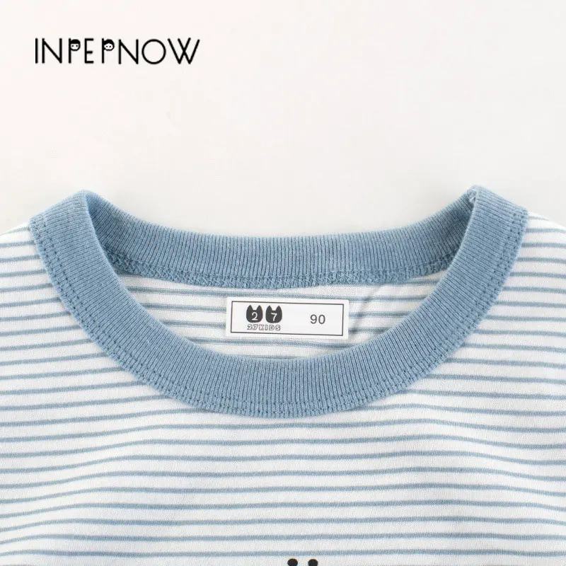 INPEPNOW, летние модные детские футболки для мальчиков, Детская школьная футболка в полоску с Пчелой Детские футболки для девочек, одежда DX-CZX247