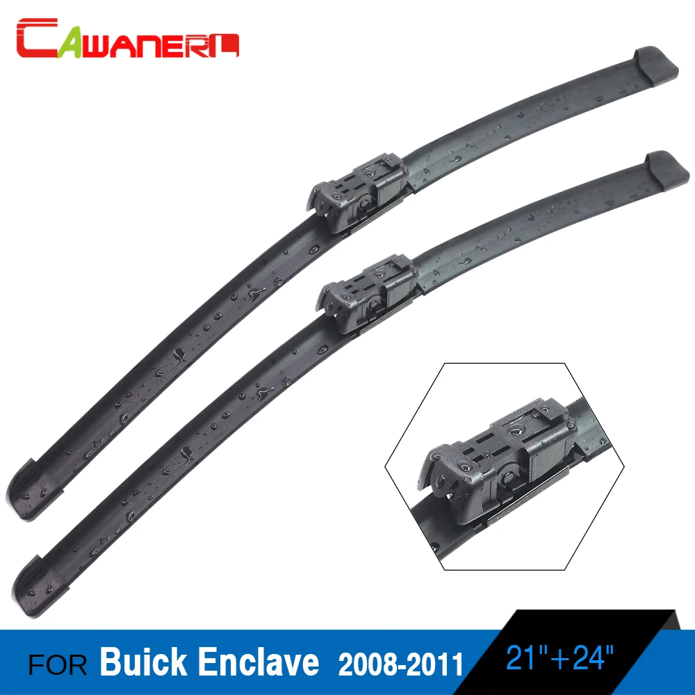 Cawanerl 2Pcs Car Soft Rubber Windshield Wiper Blades For Buick Enclave