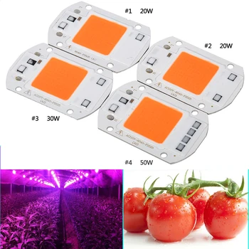 

Litake COB LED Chip Phyto Lamp Full Spectrum 110V 220V 20W 30W 50W LED Diode Grow Lights Fitolampy For DIY Seedlings