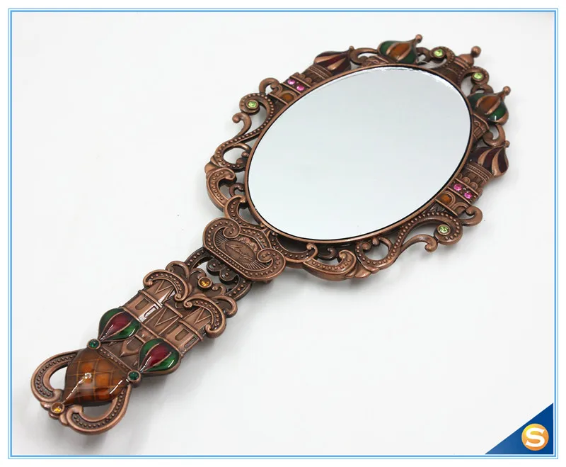 Античный русский замок Desgin ручной зеркало с настольной подставкой