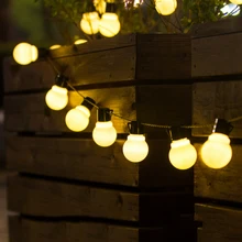 AC110-220V струнный свет Открытый водонепроницаемый 5 см большой шар 2,5 м/5 м/10 м светодиодный Волшебные светодиодные фонарики Рождество Крытый декоративный свет