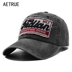 Aetrue бейсболки мужчины Snapback шапки женские шляпы для мужчин Бренд кости мужской старинные вышивки Gorras с надписью «Dad Hat крышка