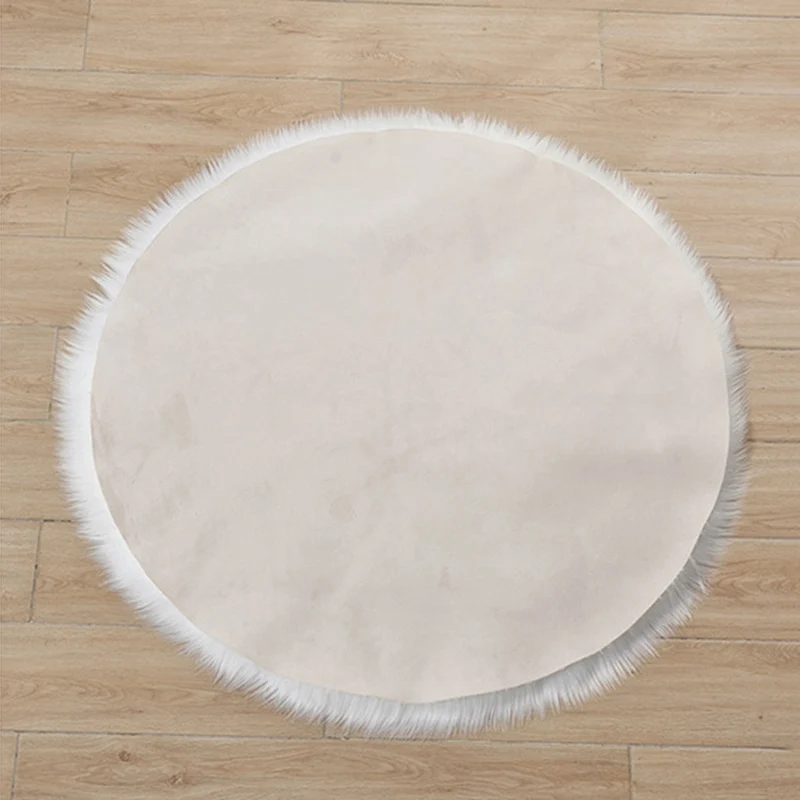 Ковер из искусственной овечьей шерсти 30x30 см Пушистый мягкий удлиненный декоративный ковер подушка стул диван коврик круглый белый