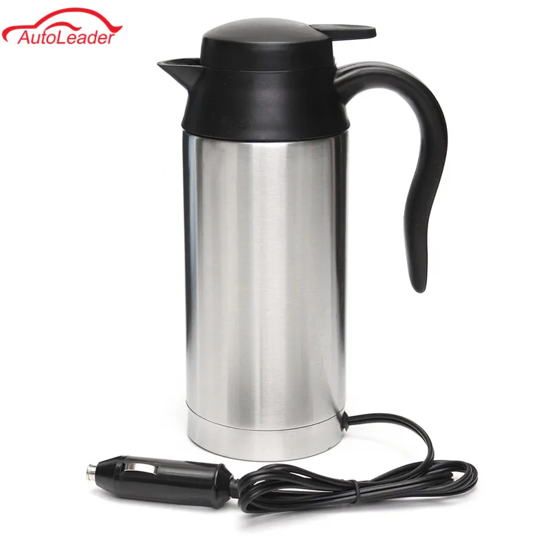 750ml 12V Car Based Heating Stainless Steel Cup Kettle Travel Trip Coffee Tea Heated Mug Motor