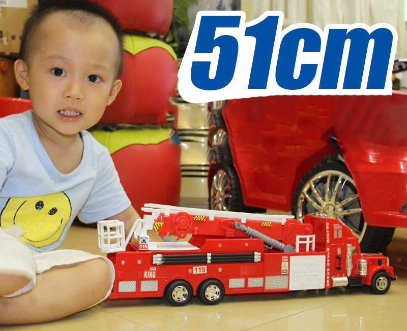 Пожарная лестница тележка Лифт воздушный лестница модель автомобиля игрушка Моделирование Изысканная модель большой 51 см пожарный грузовик> 3 лет