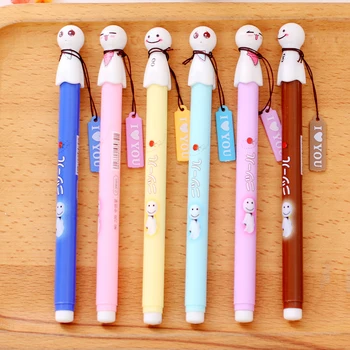 

6pcs Cute Sunny doll gel pen for writing Black color ink Japanese pendant stationery Office School supplies A6272