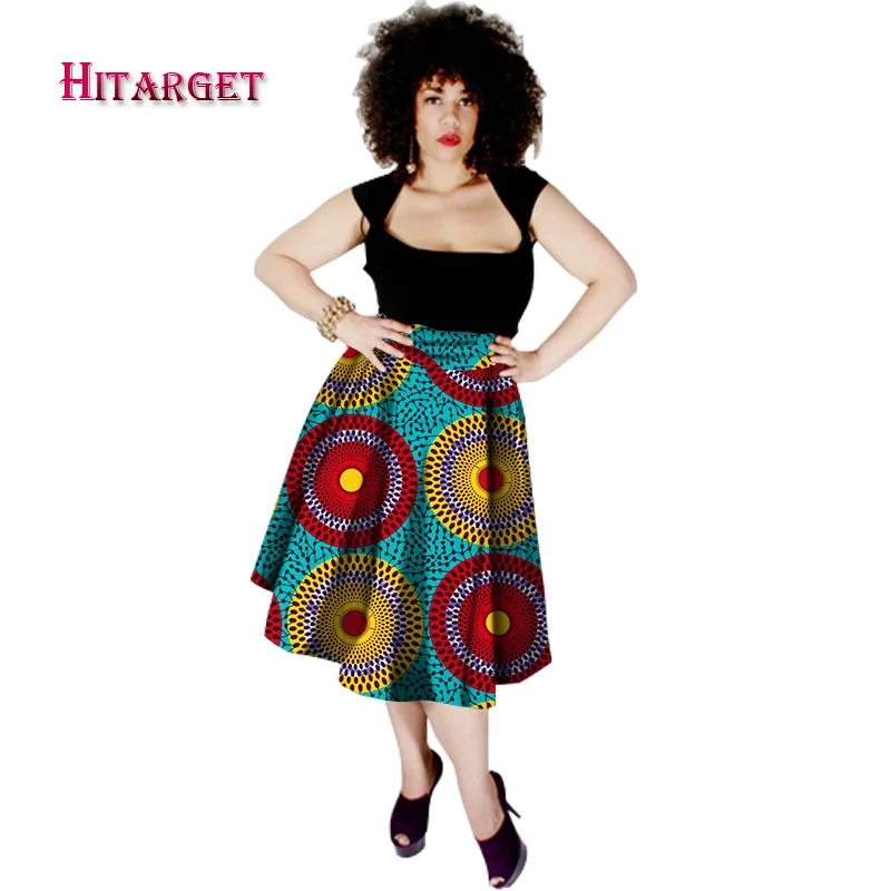 

2017 Autumn Dashiki African High Waist Ball Grown Skirt Bazin Riche African printed Leisure Fashionable Skirt Hitarget WY292