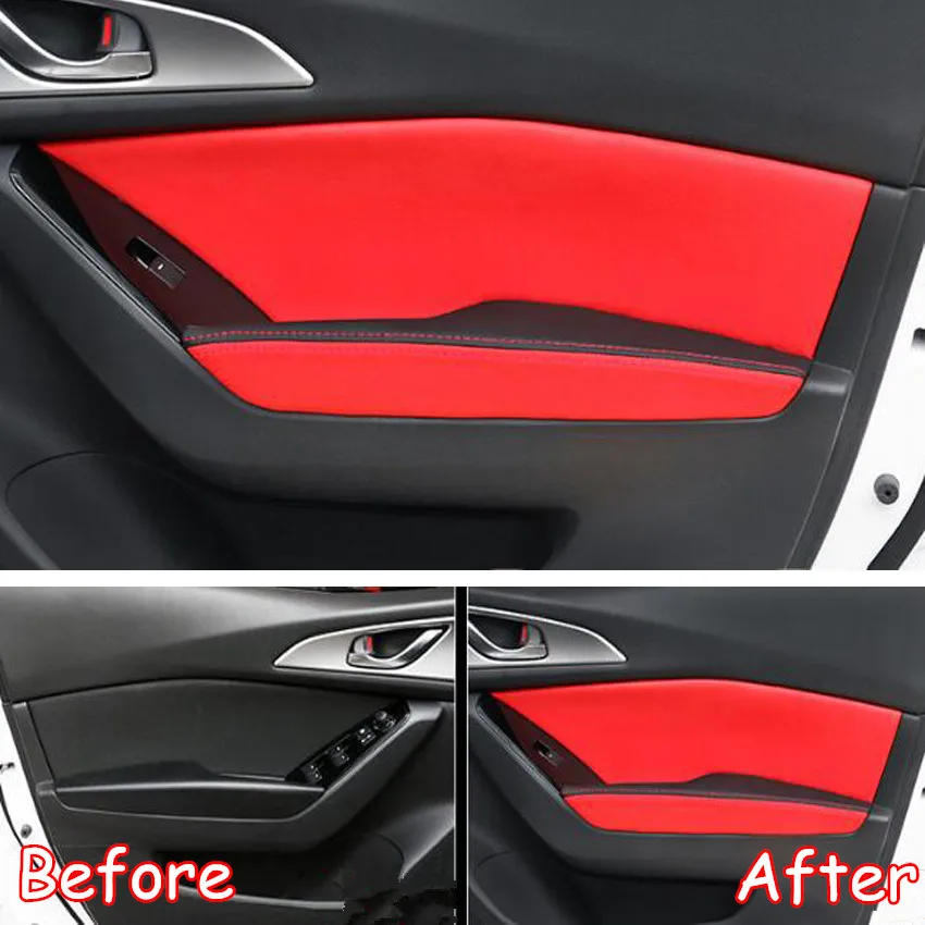 

Fit For Mazda Axela 2014-2016 Car Interior Door Panel Armrest Surface Shell Cover Anti-scratch Styling Accessories 8Pcs/set