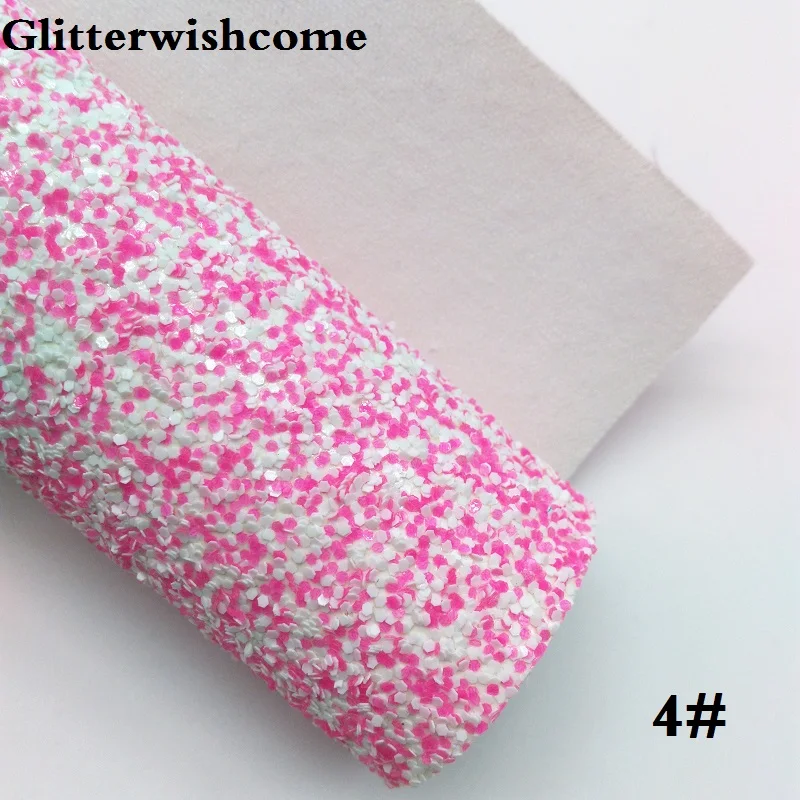 Винил Glitterwishcome размера A4 21 х29 см для бантов крупная блестящая кожаная ткань винил