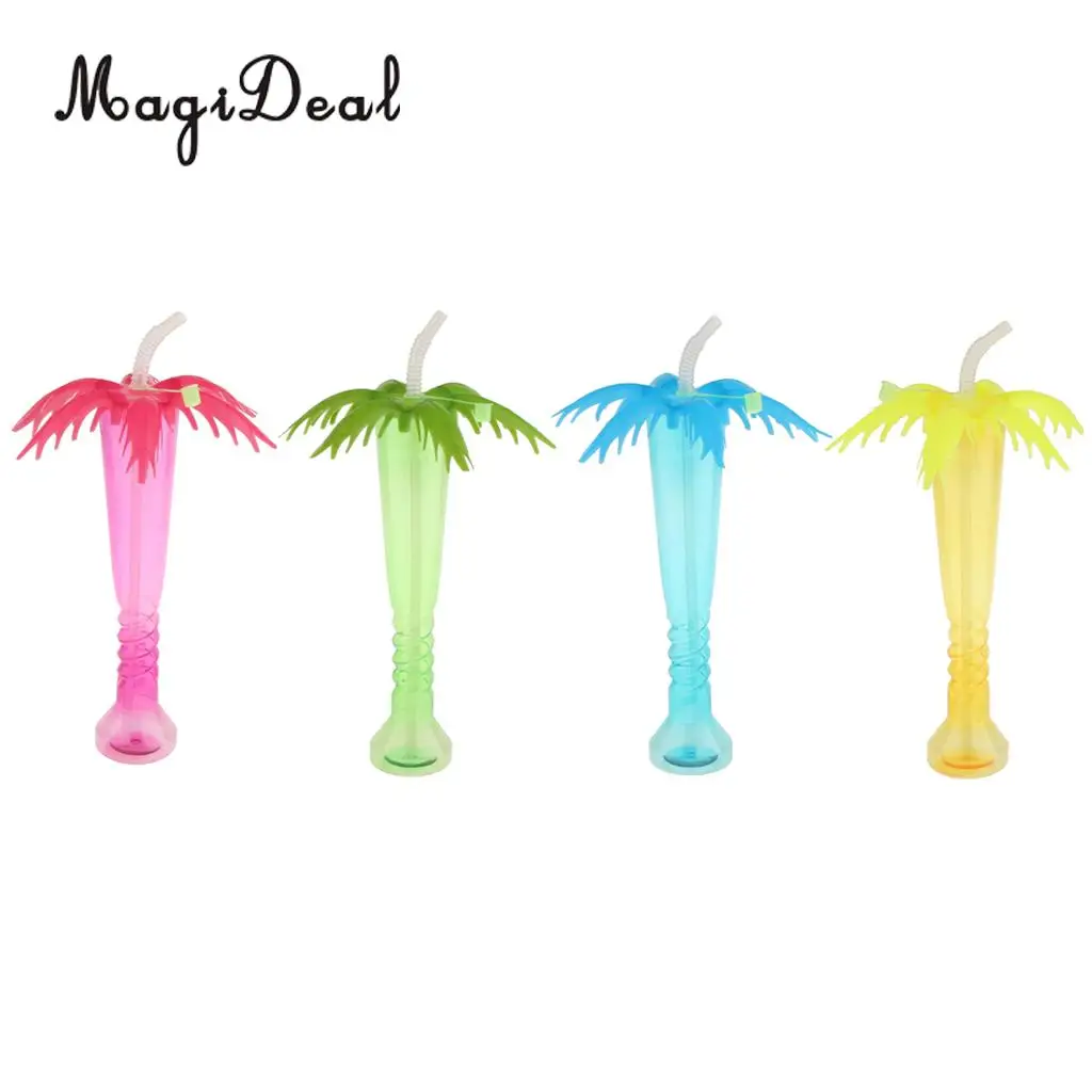 

Pack of 4 Tropical Hawaiian Palm Tree Yard Drinks Cup Hawaiian Summer Beach Wedding Kids Birthday Party Tableware