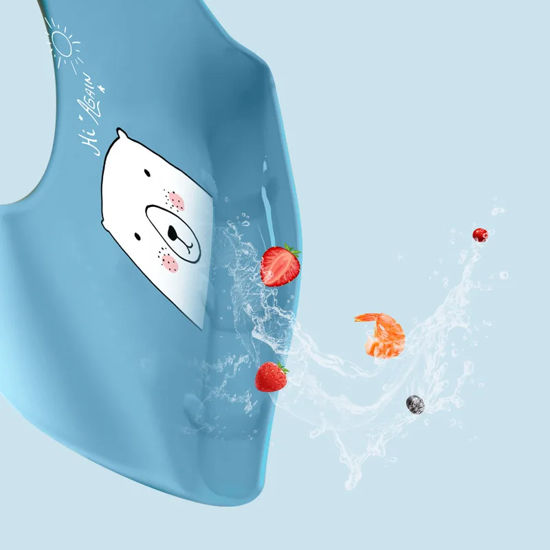 Kids Silicone BibCartoon Prints Baby Bibs Children Adjustable Waterproof Bib Baby Boy Girl Feeding Tools Baby Stuff for Newborn