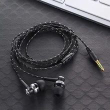 Neue 3,5 MM 5 Farben Stereo In-Ohr Kopfhörer Hohe Qualität Geflochtene seil Shell Design Ohrhörer Doppel Ohrhörer Metall headset mit Mic