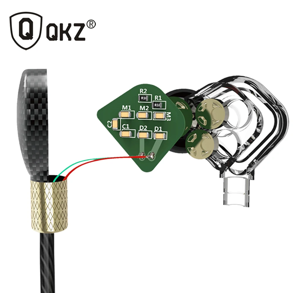 Наушники qkz KD6 в ухо спортивные наушники HiFi сабвуфер с 6 динамики 3 драйверы