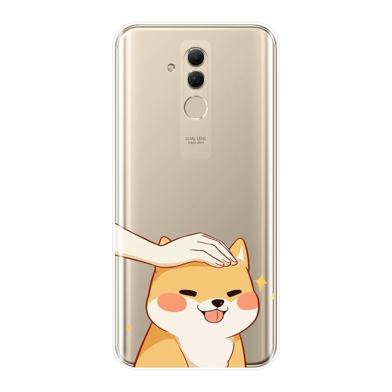 Симпатичный чехол для Huawei Mate 9 10 20 Pro с изображением Сиба ину собаки мягкий