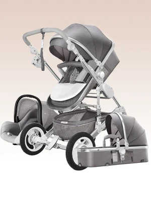 Детские коляски 3 в 1 с Автокресло для новорожденных высокого вида коляска складная детская коляска путешествия системы carrinho de bebe em 1 - Цвет: G