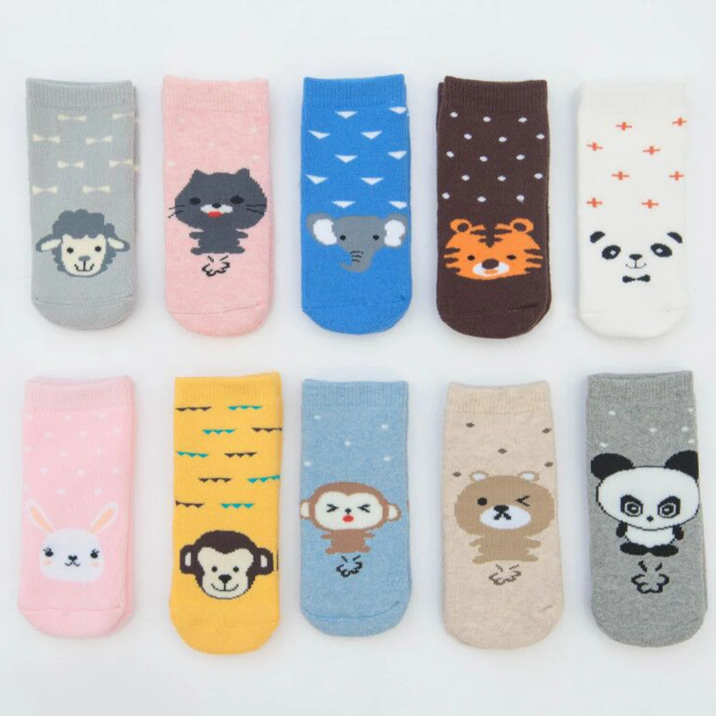 

3Pairs/set Winter Autumn Thicken Warm Infant Cartoon Animals Terry Socks Baby Toddlers High Socks