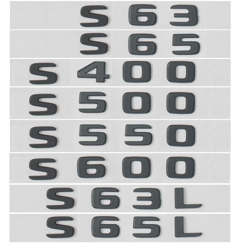 Новая плоская черная эмблема S63 S320 S65 значки W221 W222 для автомобиля буквы Para Luces