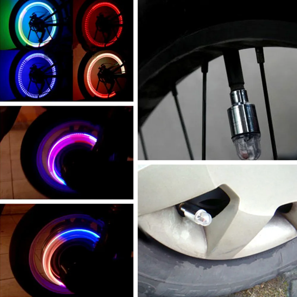 

2PCS Car Tire Tyre Wheel LED Valve Cap Stem Light Blue Decoration FIT for Lada Opel Skoda Volkswagen Fiat Ford KIA Drop Shipping