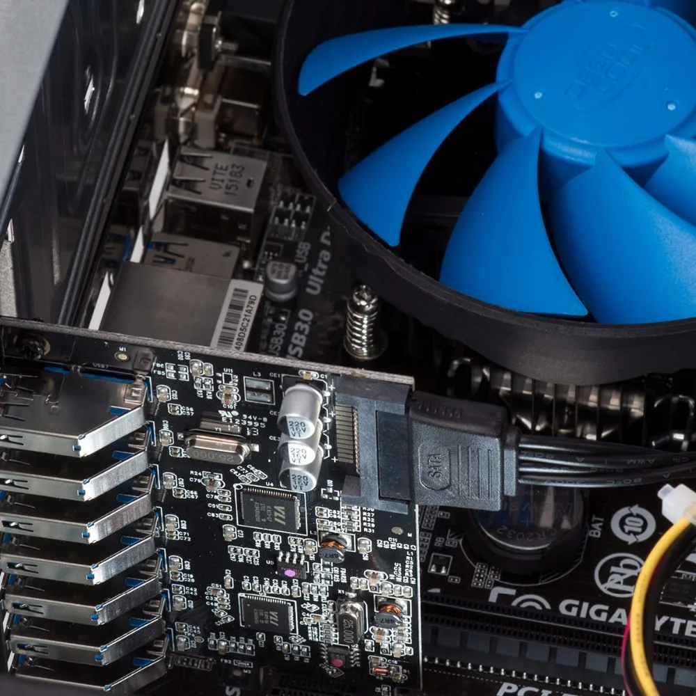 ORICO USB 3 0 7 портов PCI E экспресс карта Sata до 15 Pin высокоскоростной расширитель