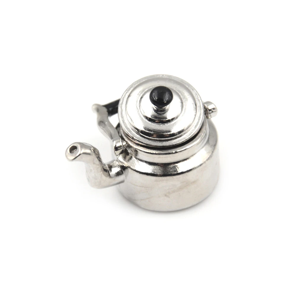 1:12 Classic Pretend Play Furniture Toys Metal Tea Kettle/Tea Pot For doll Kitchen Accessory Wholesale Dollhouse Miniature
