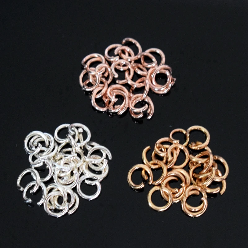 

5mm Rose Gold Silver Stainless steel Open Jump Rings Connectors Jewelry Making DIY Accessories 100PCS