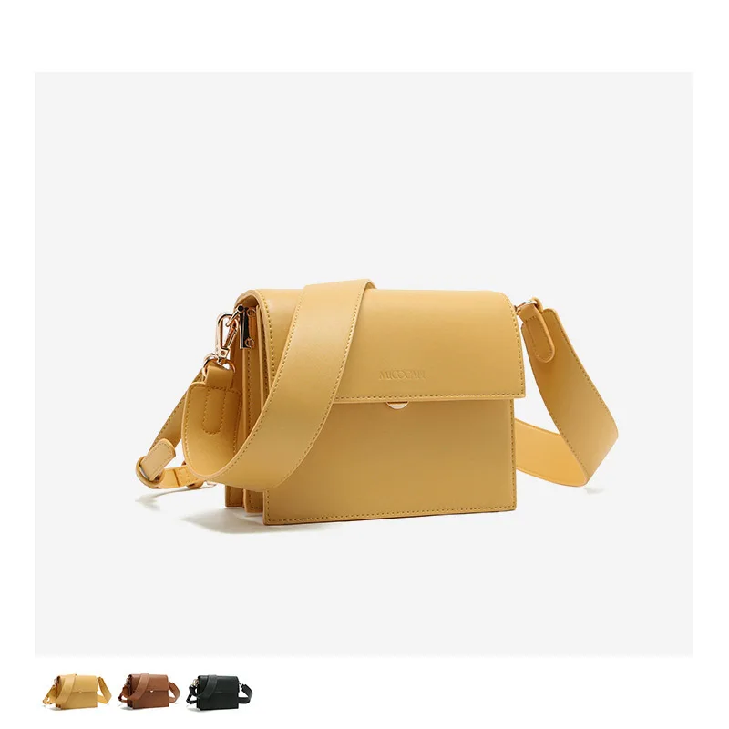 

Spring New Square Pack Double Separation PU Organ Pack Wide Shoulder Band Slant Pack Ins Super Pack