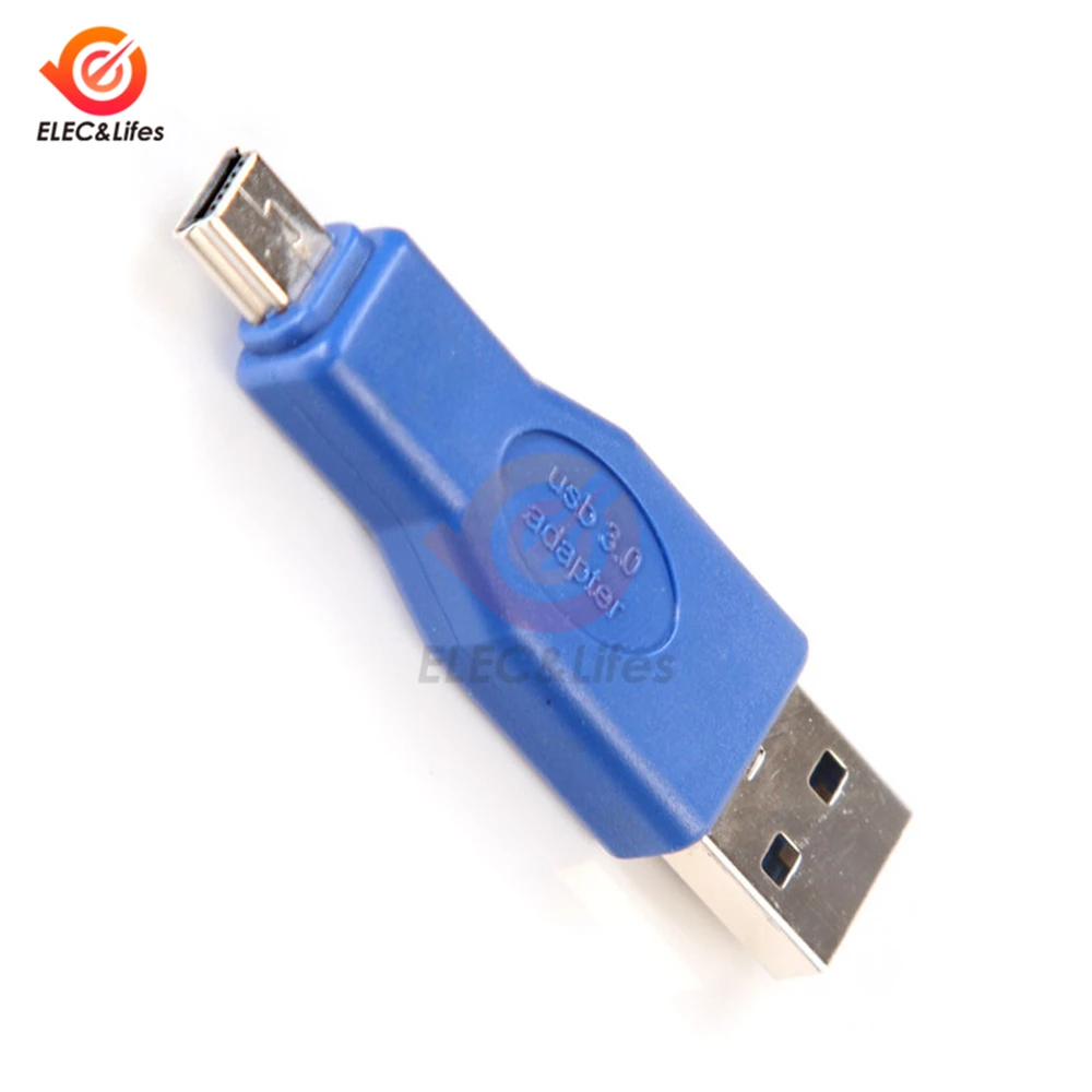Blue USB 3.0 Male to Mini Male 10Pin M//M Data Cable Adapter Connector