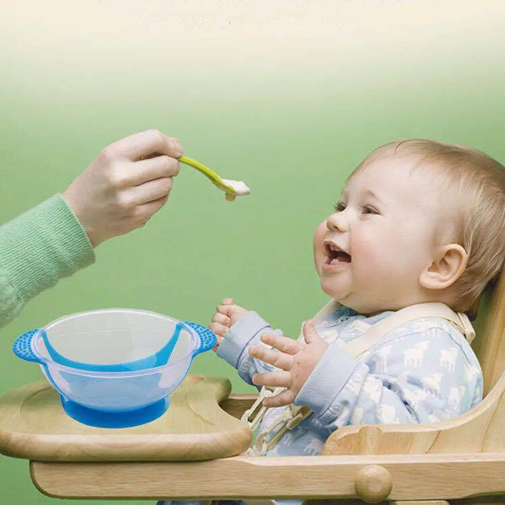 

Kidlove Baby Transparent Suction Cup Bowl with Temperature Spoon Training Bowl Set Temperature Change Color