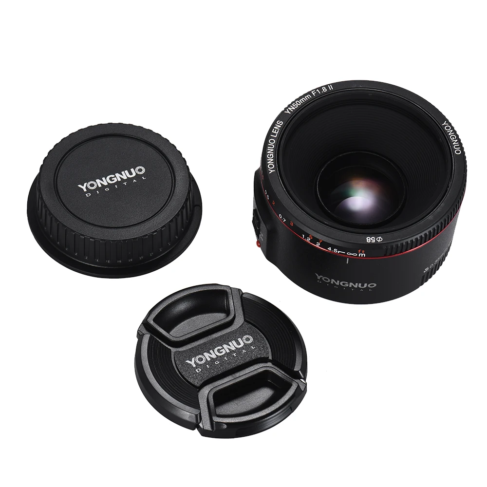 Объектив YONGNUO YN50mm F1.8 II с автофокусом Большая диафрагма для цифровых зеркальных