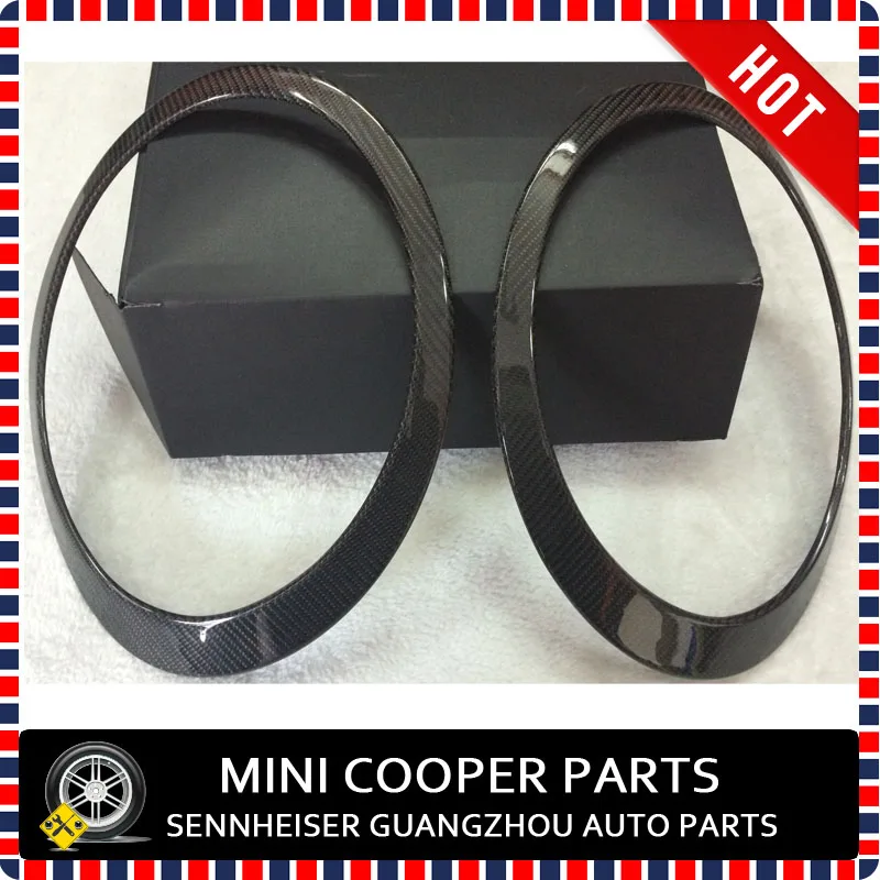 Чехол для головки и задней лампы Mini Cooper 07 ON из черного углеродного волокна с