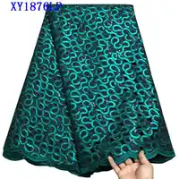 Neueste Umweltfreundliche Handcut Hohe Qualität Afrikanische spitze stoff Schweizer voile organza spitze stoff mit Voll Pailletten XY34005
