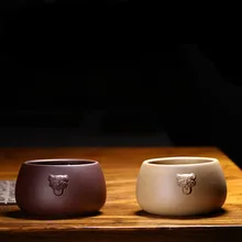 1 шт. 100 мл Yixing Zisha чашка оригинальная из фиолетовой глины все руки Лев чашка с головой фиолетовая чашка маленький рот чашка