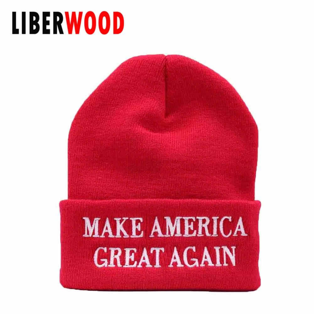 MAGA MAKE Америка Грейт снова зимняя шапка шапочка для верховой езды череп шапка Дональд Трамп шапочки - Цвет: red white