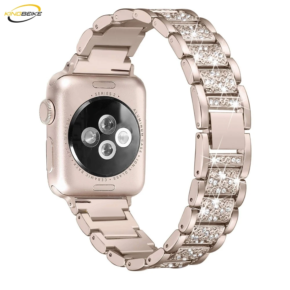 Kingbeike Нержавеющая сталь ремешки наручных часов для Apple Watch серии 1/2/3/4 iwatch 38 мм 40 42