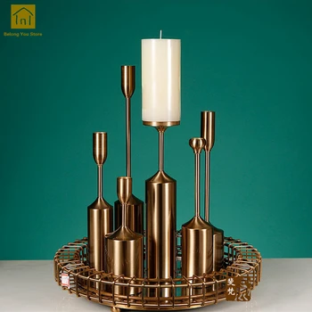 

Luxury Romantic Candle Holder Gold Wedding Nordic Decoration Home Moroccan Candleholder Hookah Metal Candlestick Holders JKL117