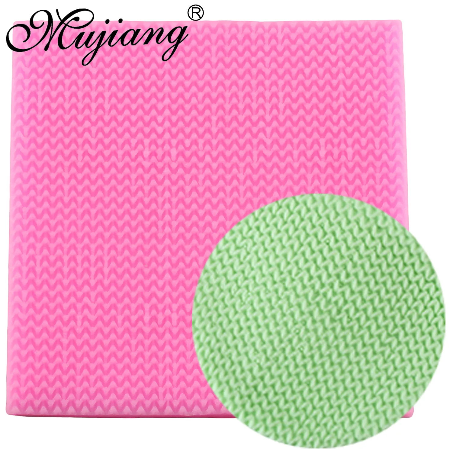 

Mujiang Knitting Texture Cupcake Fondant Cake Decorating Tools Cake Border Silicone Mold DIY Sugar Paste Baby Clothes Lace Mats