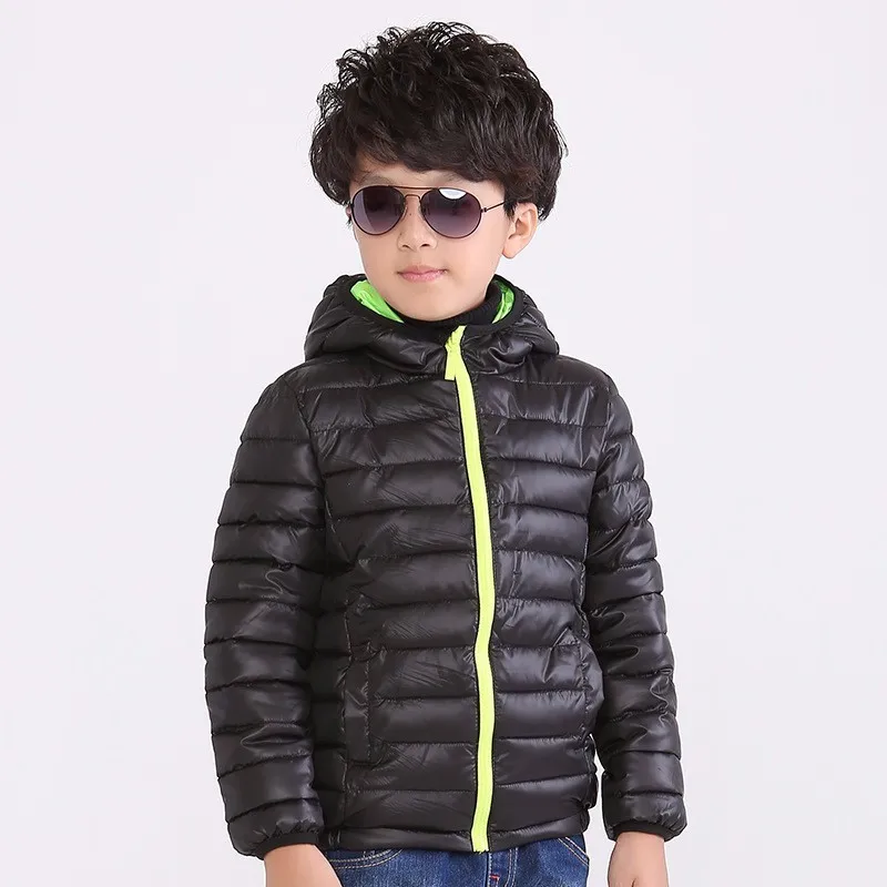 Menino e Menina Cabolsa com Capuz Menino para Baixo Crianças Outerwear Inverno Quente Algodão-acolchoado Roupas Jaqueta Criança 5-11 Anos 21 Jaquetas e casacos