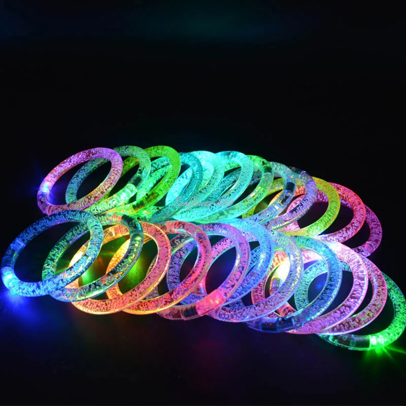 light up acrylic bracelets led flashing wristbands blinking colors party halloween carnival