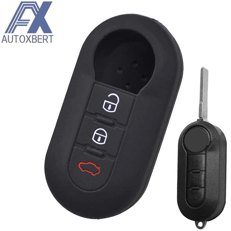 Чехол для ключей силиконовый с 3 кнопками FIAT 500 PANDA PUNTO BRAVO LANCIA YPSILON STILO DUCATO DELTA|silicone key