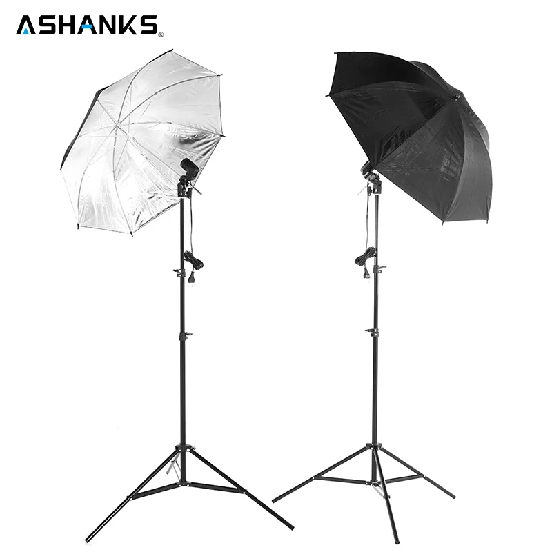 

2pcs 24.9ft/83CM Reflective Umbrella Photo Studio+2PCS 2M Light stand+2pcs Single Lamp Holder for Photography Softbox Light Kit