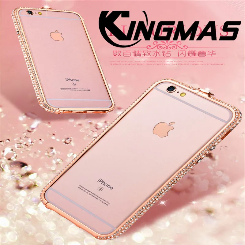 KINGMAS роскошный Алмазный алюминиевый бампер для iphone X XS пряжка с короной Рамка для iphone 6 6s 7 8 Plus металлический чехол для телефона чехол