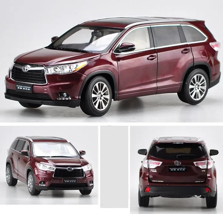 1:18 Масштаб advanced TOYOTA HIGHLAND игрушечная машинка из сплава, литая металлическая модель игрушечного автомобиля, высококачественная коллекционная модель