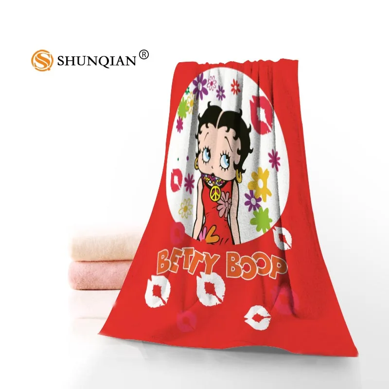 Betty Boop микрофибры Ткань современный Уход за кожей лица Полотенца/Для ванной Полотенца Размер 35 x75cm, 70x140 см Поддержка пользовательские Дизайн - Цвет: Светло-серый