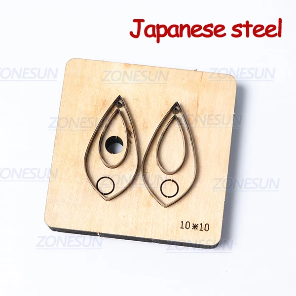 Japanese steel ZONESUN H8 DIY Custom Cutter кожаные серьги для резки высечки кожи, серьги для стального правила, штамповочный станок, пресс-инструменты - Цвет: Japanese steel