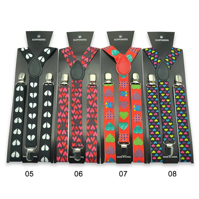 Women Men'S Shirt Suspenders For Trousers Fashion 8 Colors Heart Colorful Mix Pants Holder Braces Wedding Suspender Belt Straps