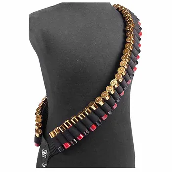 

140*5cm 50 Shotgun Shell Bandolier Belt 12 GA 20GA Tactical Hunting Ammo Carrier Airsoft Adjustable Rifle Cartridge Belt #