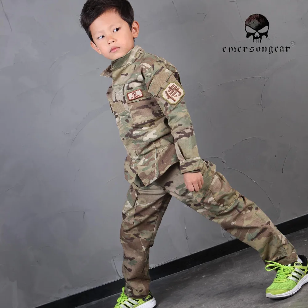Emersongear AOJQ Combat Uniform for 6Y-14Y Children Kids BDU Military Tactical Multicam 