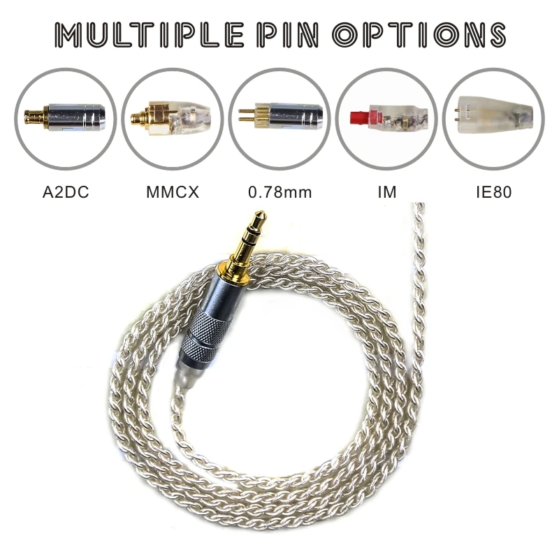 FDBRO 3,5 мм наушники Кабо MMCX кабель DIY один Кристалл Медь посеребренный кабель для SE215 SE315 SE425 SE535 SE846 UE900