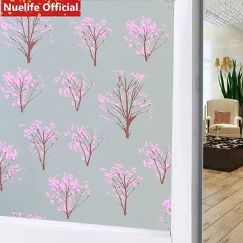 

60x500cm Pink pine pattern pvc frosted glass film office bathroom kitchen living room bedroom opaque sunscreen window film