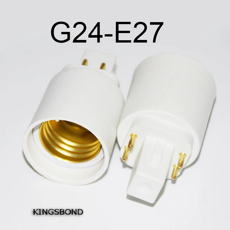 

5PCS G24 to E27 4pin Adapter Converter Base holder socket white Pottery and Porcelain for E27 LED Lamp Bulbs